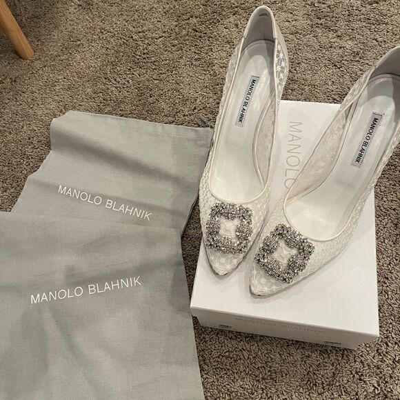 NWB Manolo Blahnik Hangisi 41 Lace - Picture 3 of 10